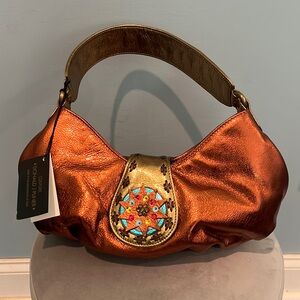 Donald J Pliner metallic baguette NWT